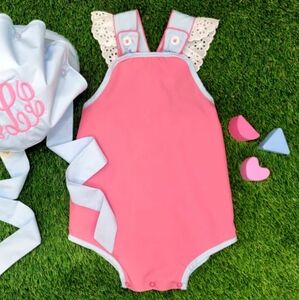 Tbbc Pink and Blue Sunsuit Romper